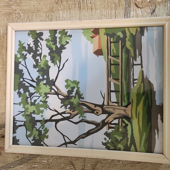 Set of Two Framed Paint By Numbers Vintage Landscape Pictures - Picture 4 of 7